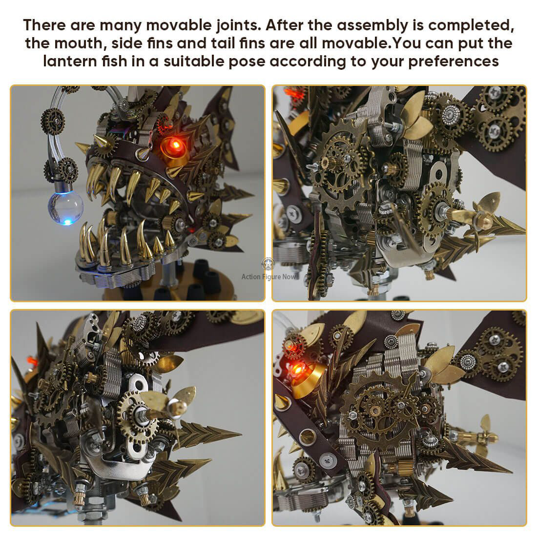 Steampunk anglerfish is a mechanical marvel