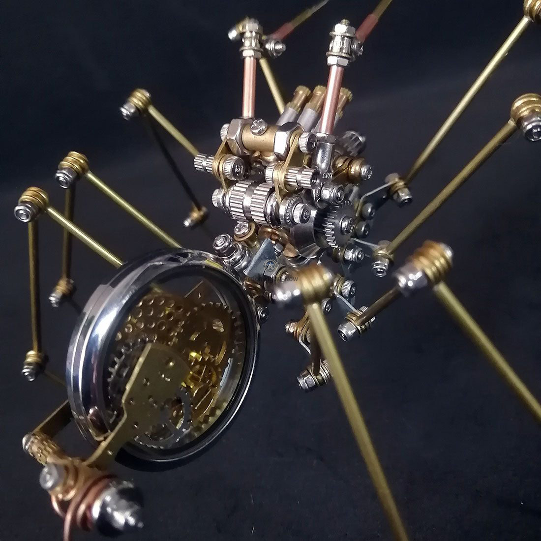 3D Metal Puzzle Steampunk Spider Model Kits with Antique Watch