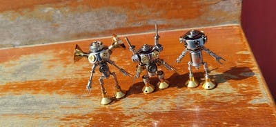 6PCS 3D Metal Mini White-Collar Mecha Office Series Model Building Kits photo review
