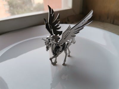 4-Piece Metal DIY Assembly Detachable 3D Puzzle Kit: Unicorn, Wolf, Lion, Fox photo review