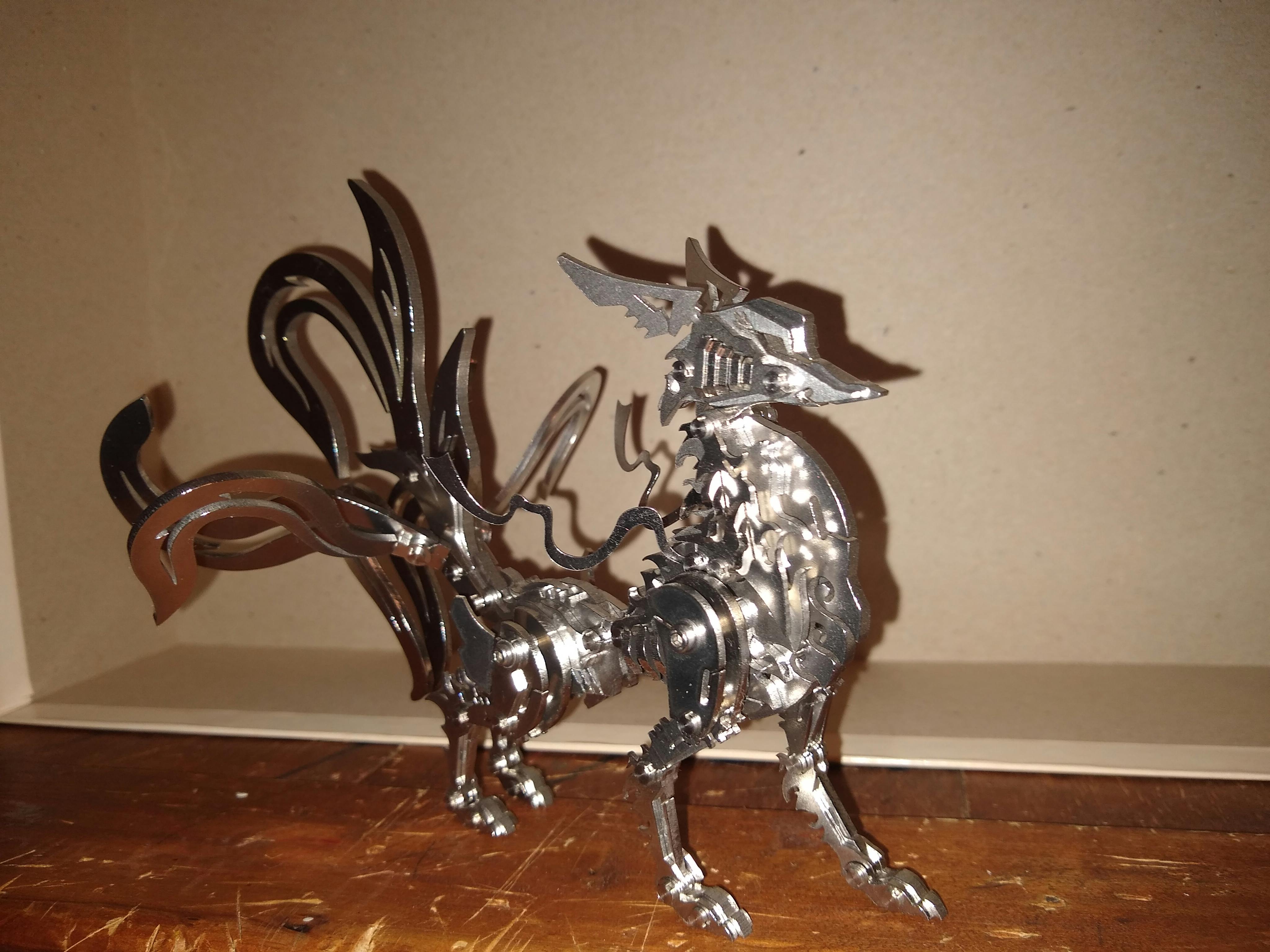DIY 3D Metal Large Nine-tailed Fox Puzzle Model Assembly photo review