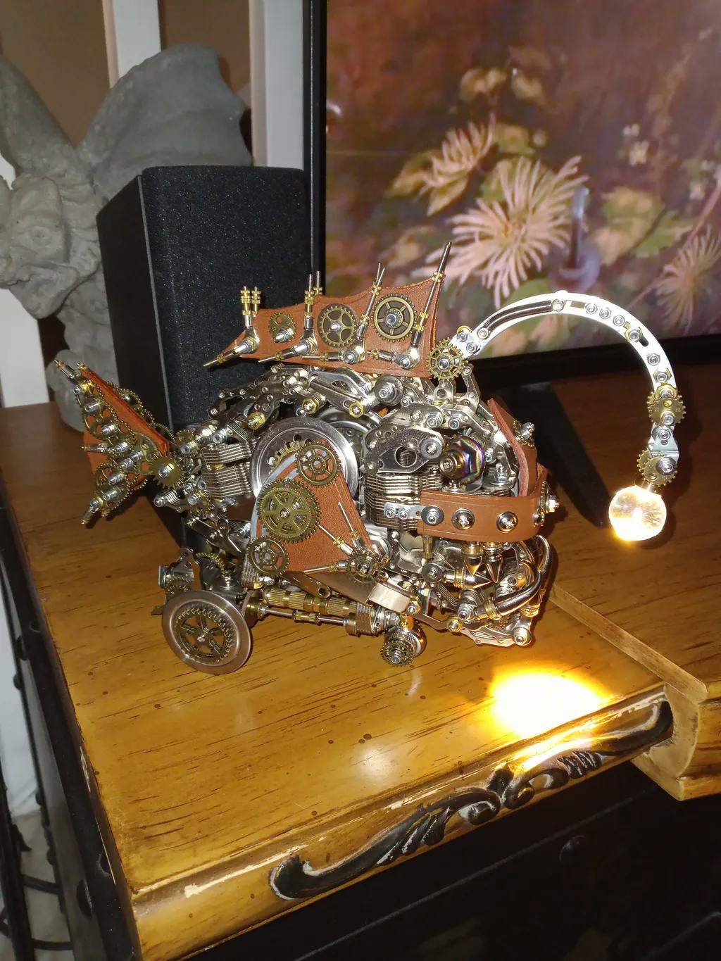 Lantern Fish Steampunk Model DIY Kit Colorful Changing Lamp Halloween Gift photo review