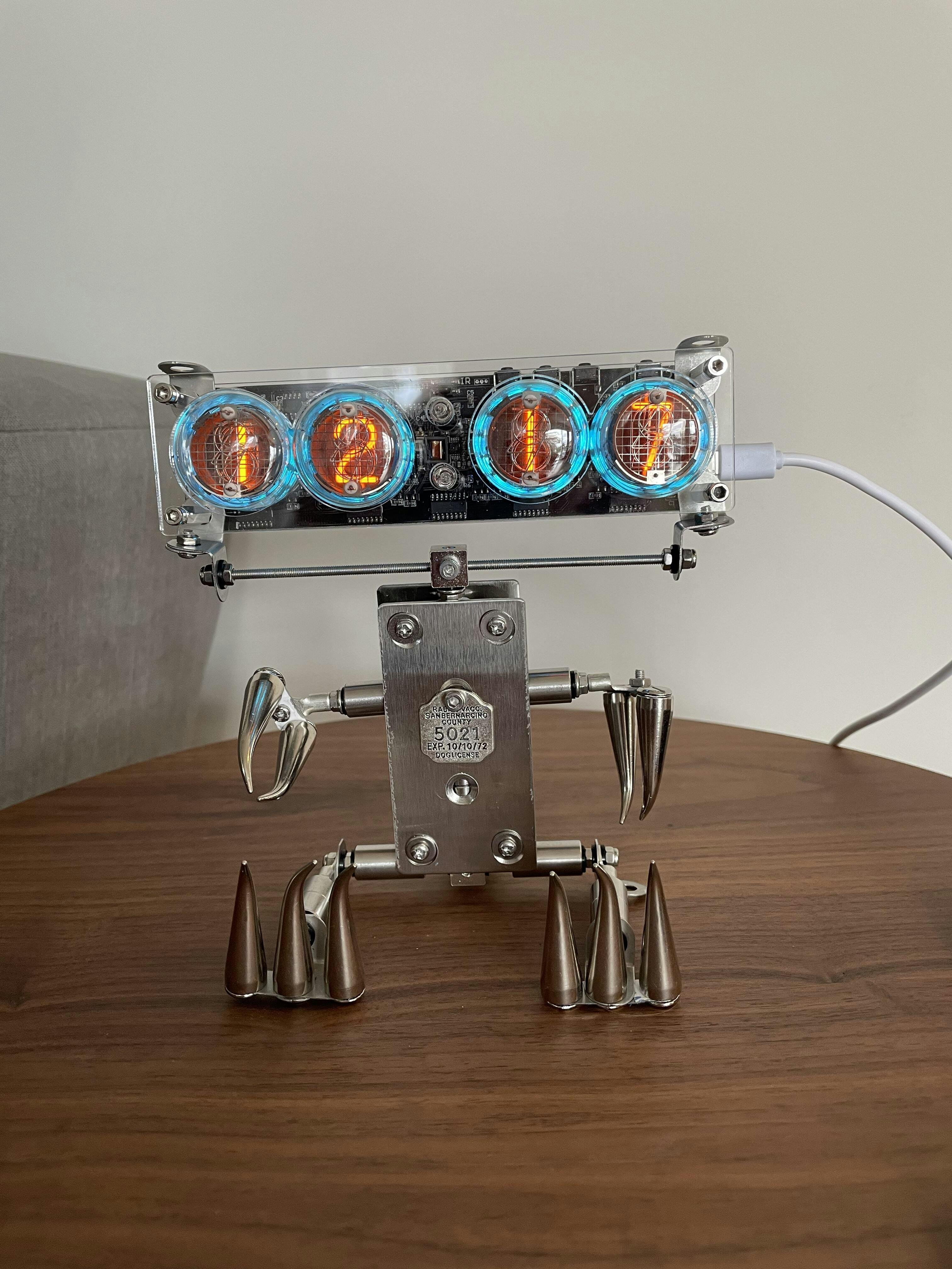 100 Pcs Smart Glow Discharge Tube Clock Robot DIY Model Building Kit with Numerical Display photo review