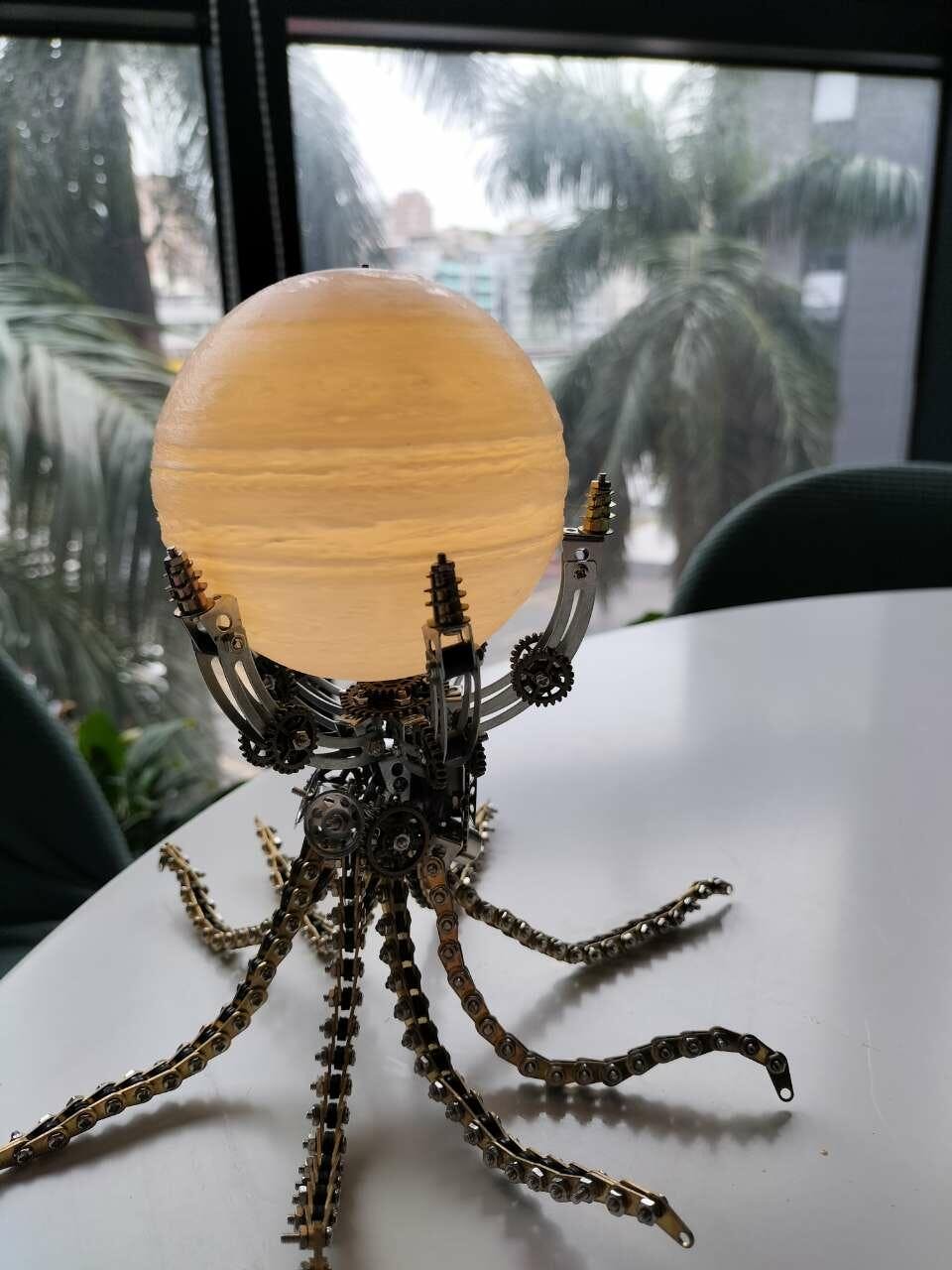 Steampunk Jupiter Moon Octopus 3D Metal Model Kit with Night Light photo review