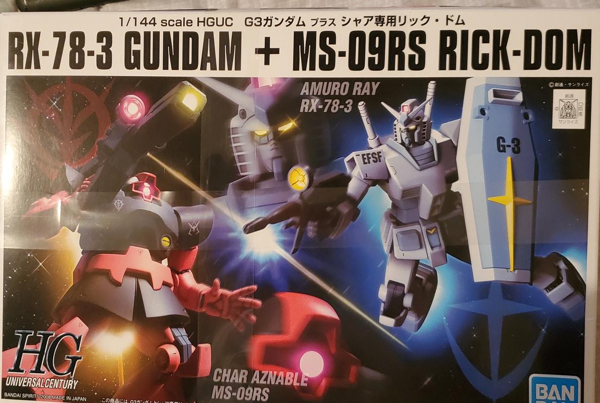 HGUC 1/144 RX-78-3 G3 Gundam and Char's Rick Dom Set photo review