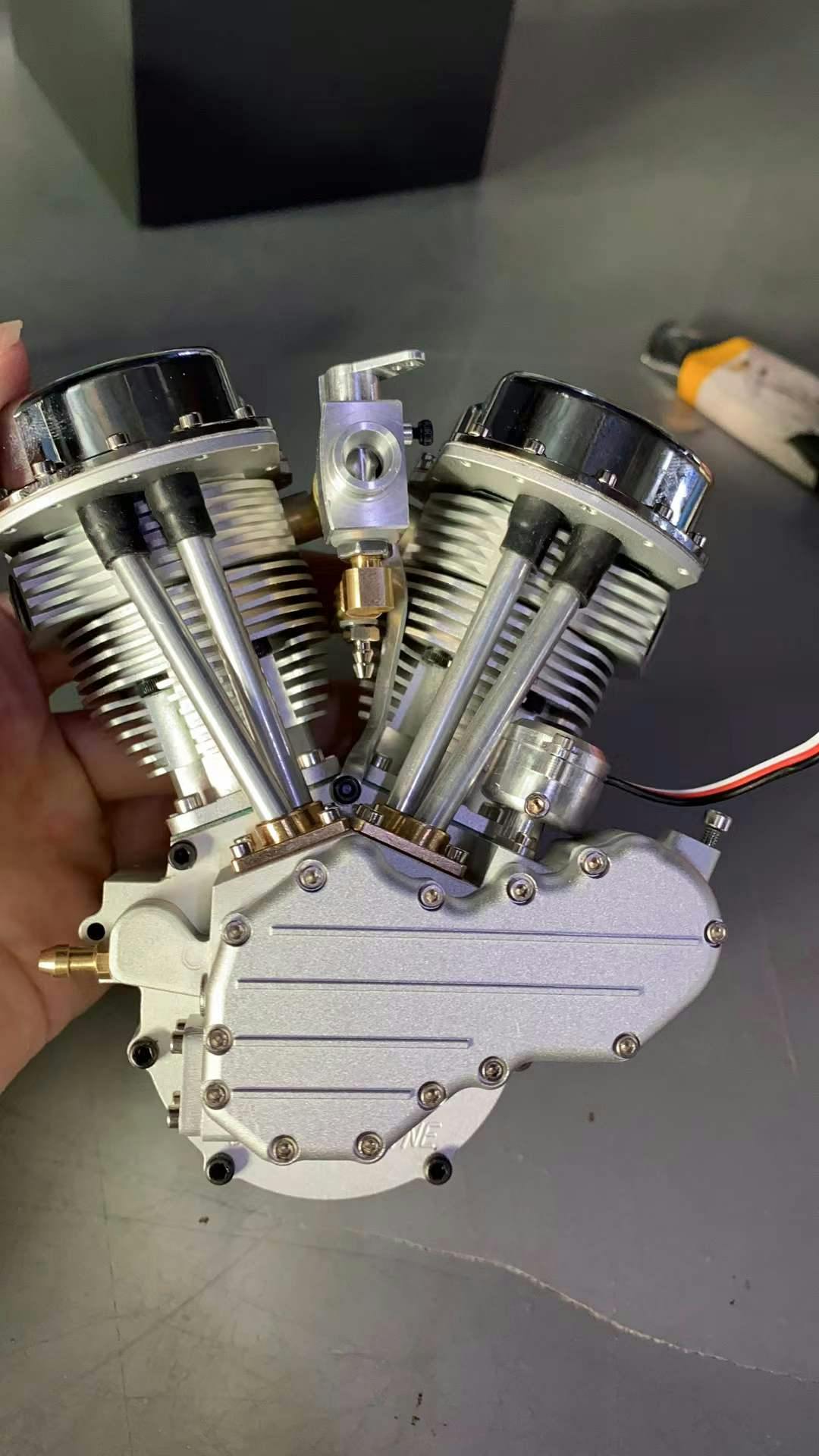 CISON FG-VT9 9cc V2 Engine: V-Twin Dual Cylinder 4-Stroke Air-Cooled Motorcycle Model Engine for RC photo review