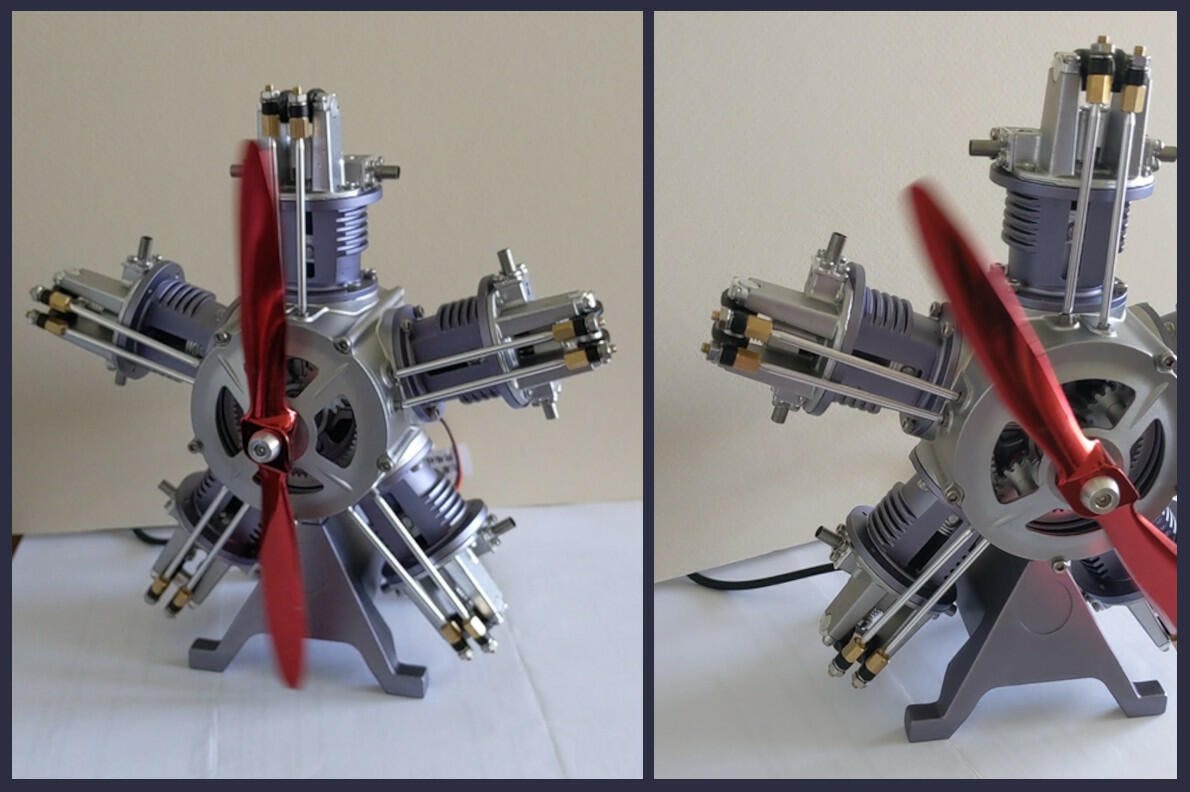 5-Cylinder Radial Engine Model Kit (Working Model) - 1:6 Scale Metal Assembly with 250+ Pieces photo review