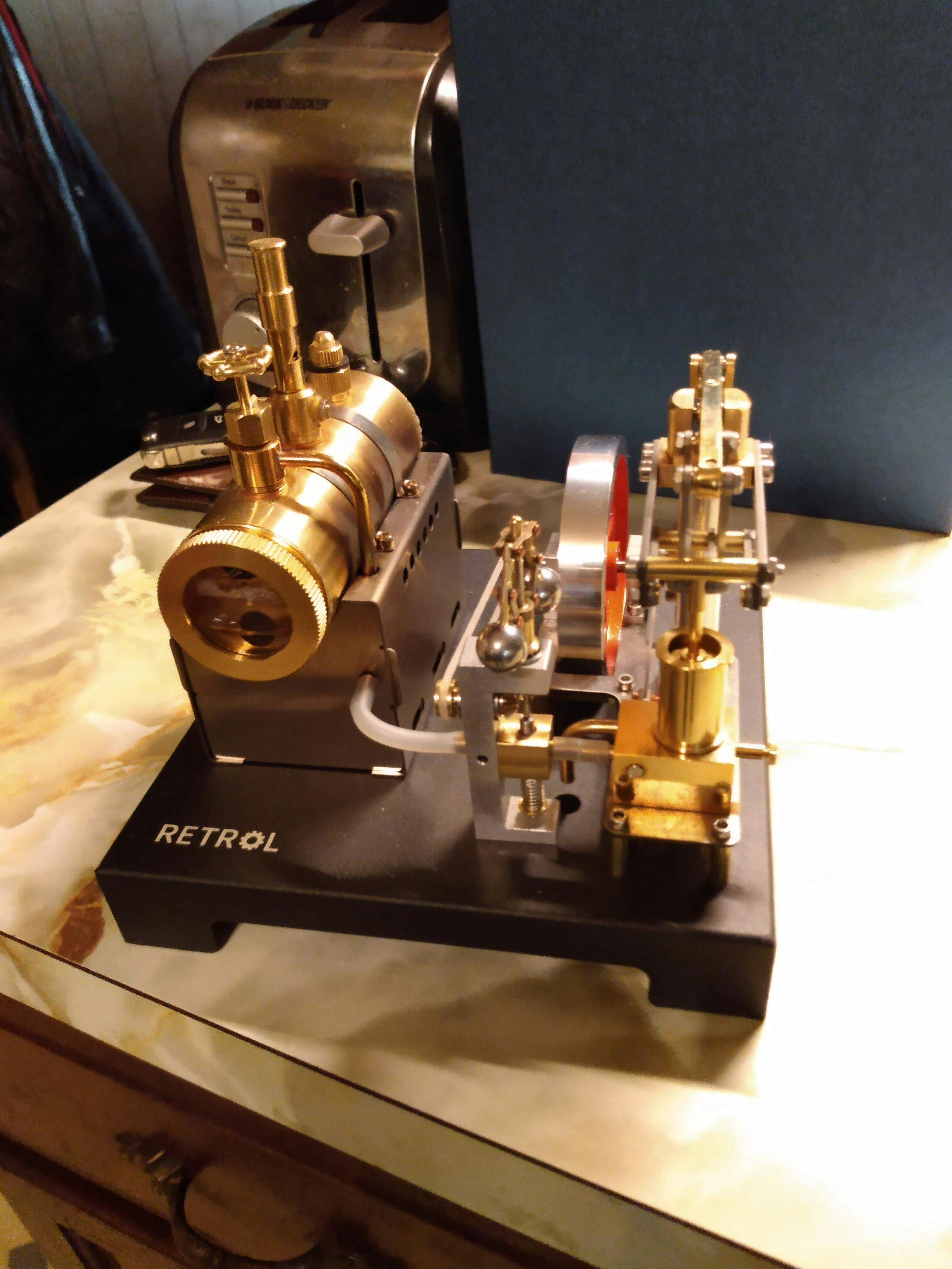 RETROL Full Metal Beam Steam Engine Model with Centrifugal Governor and Horizontal Boiler DIY Assembly Kit photo review