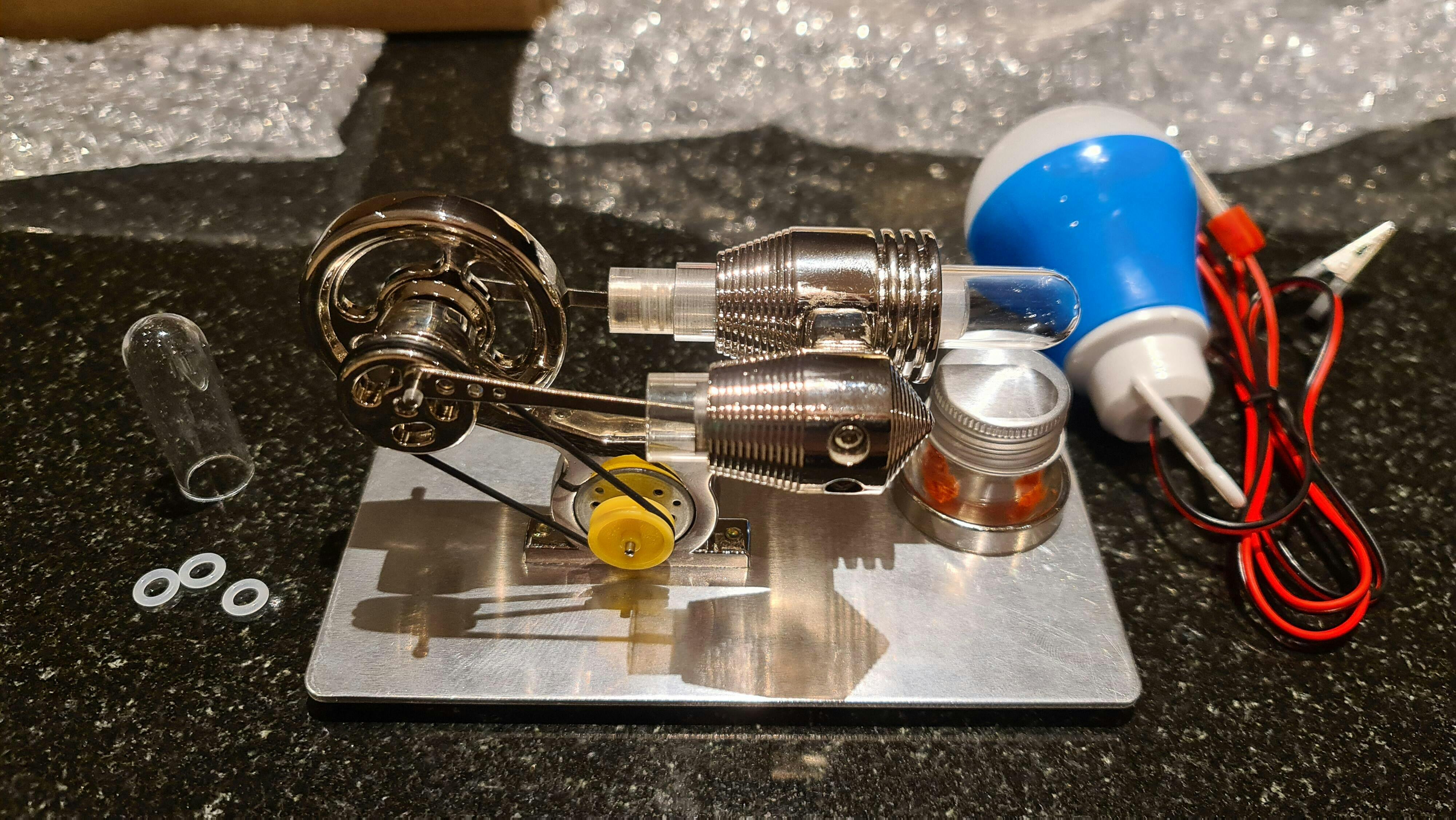 Stirling Engine Generator with Multicolor LED Light photo review